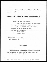 Overlijdensbericht J.C. MG (1936)